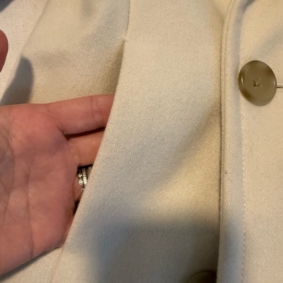 J. Crew Women's Warm 100% Wool Classic Collared Peacoat Cream Size Small - Picture 5 of 6